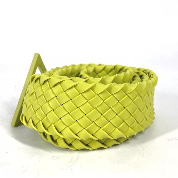 BOTTEGA VENETA 691232 Triangle Intrecciato belt rubber Kiwi Light GreenBased main image 10